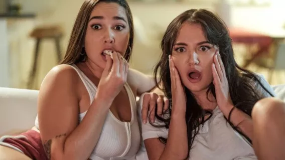 ◤Sweet Heart Video◢ Lesbian Step Sisters 9 Scene 3 - Movie Night ►Charlotte Cross, Karlee Grey 