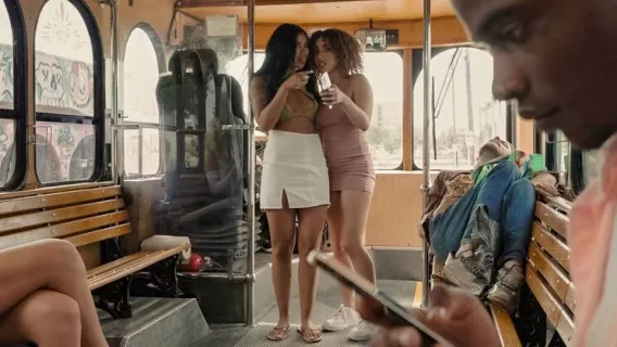 ◤RK Prime◢ The Fucking Public Bus Threesome ►Kira Perez, Ameena Greene, Damion Dayski 
