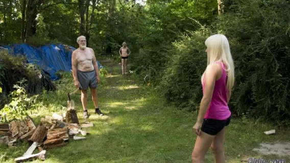 ◤Oldje◢ Threesome With An Old Woodcutter ►Nela Elmond, Alice, Peter 