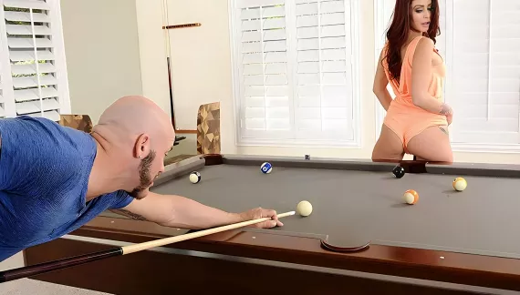 Monique Alexander fucking in the pool table with her tattoos #My Dads Hot Girlfriend 