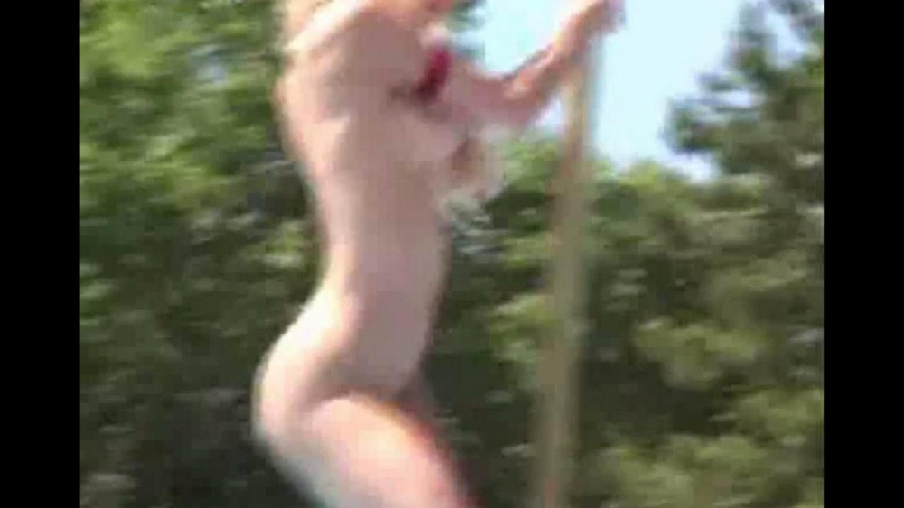Naked in public performing a striptease - porn video  