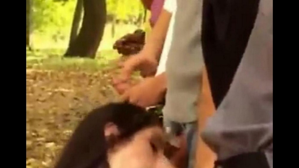 Four attacked and raped in all holes right on the street - porn video  
