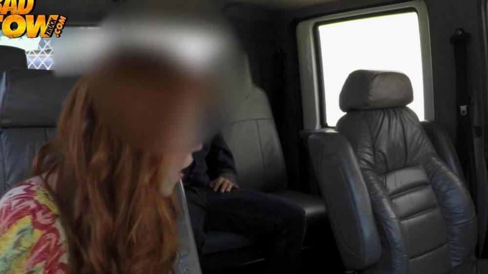 Red-haired slut licks balls in the car - porn video  