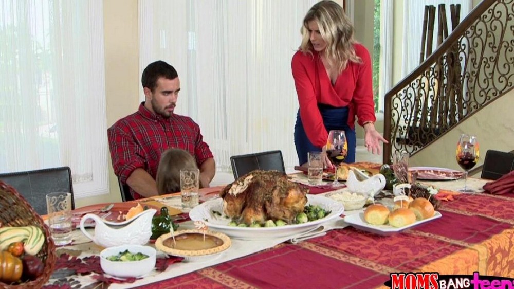 Family dinner ended with a threesome - porn video  