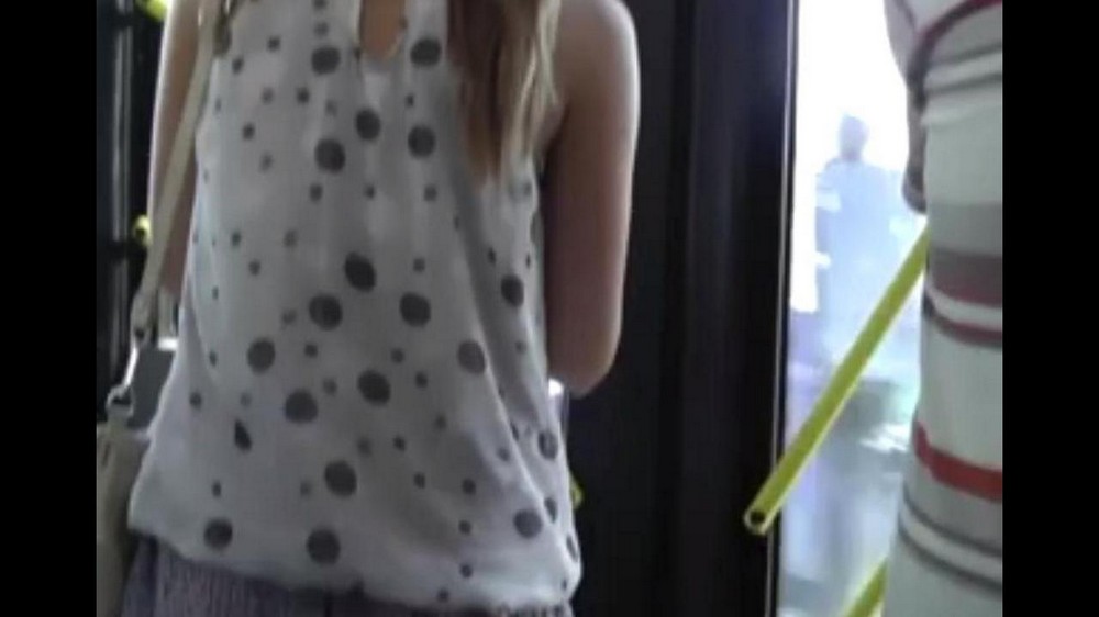 On the bus I took off the panties of a girl in a skirt - porn video  