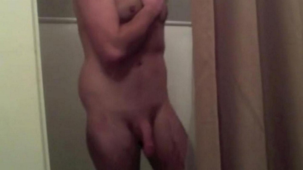 A man got so excited while taking a shower that he started jerking off - porn video  