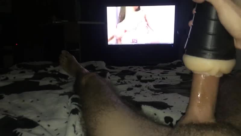Jerking off to porn with a masturbator - porn video  