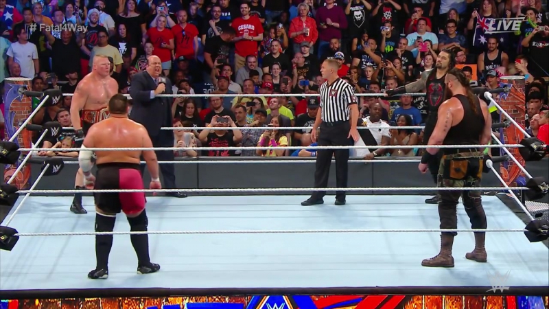 ⁣[#My1] Brock Lesnar (v) vs. Braun Strowman vs. Roman Reigns vs. Samoa Joe for the WWE Universal Championship. - porn video  