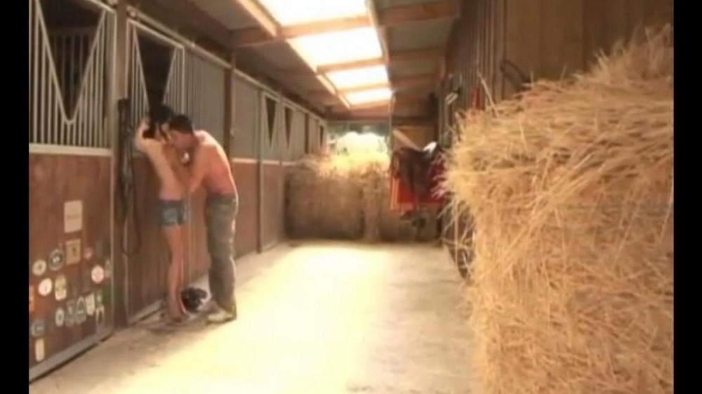 Teens having sex in a haystack - porn video  