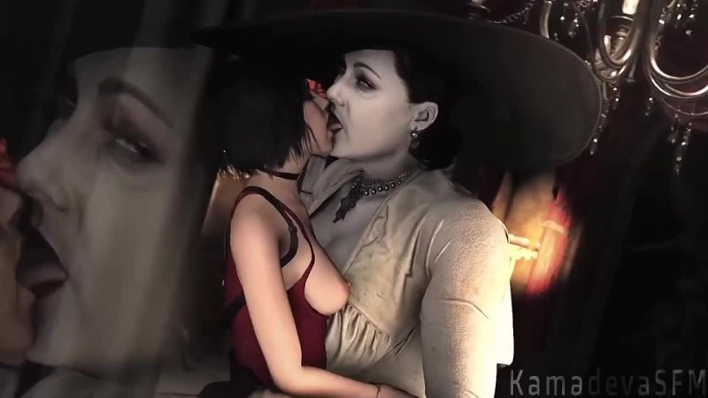 Lady Alcina Dimitrescu x Ada Wong - femdom; yuri; lesbian; oral sex; kunnilingus; 3D sex porno hentai; [Resident Evil 8: Village] - porn video  