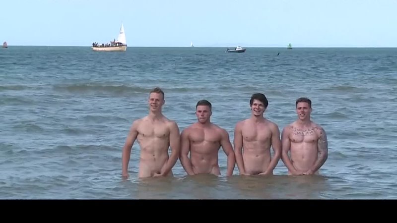 Straight guys play on the beach naked - b - porn video  