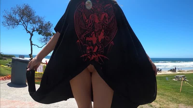 Bottomless Public Beach Walk Part 2 - porn video  