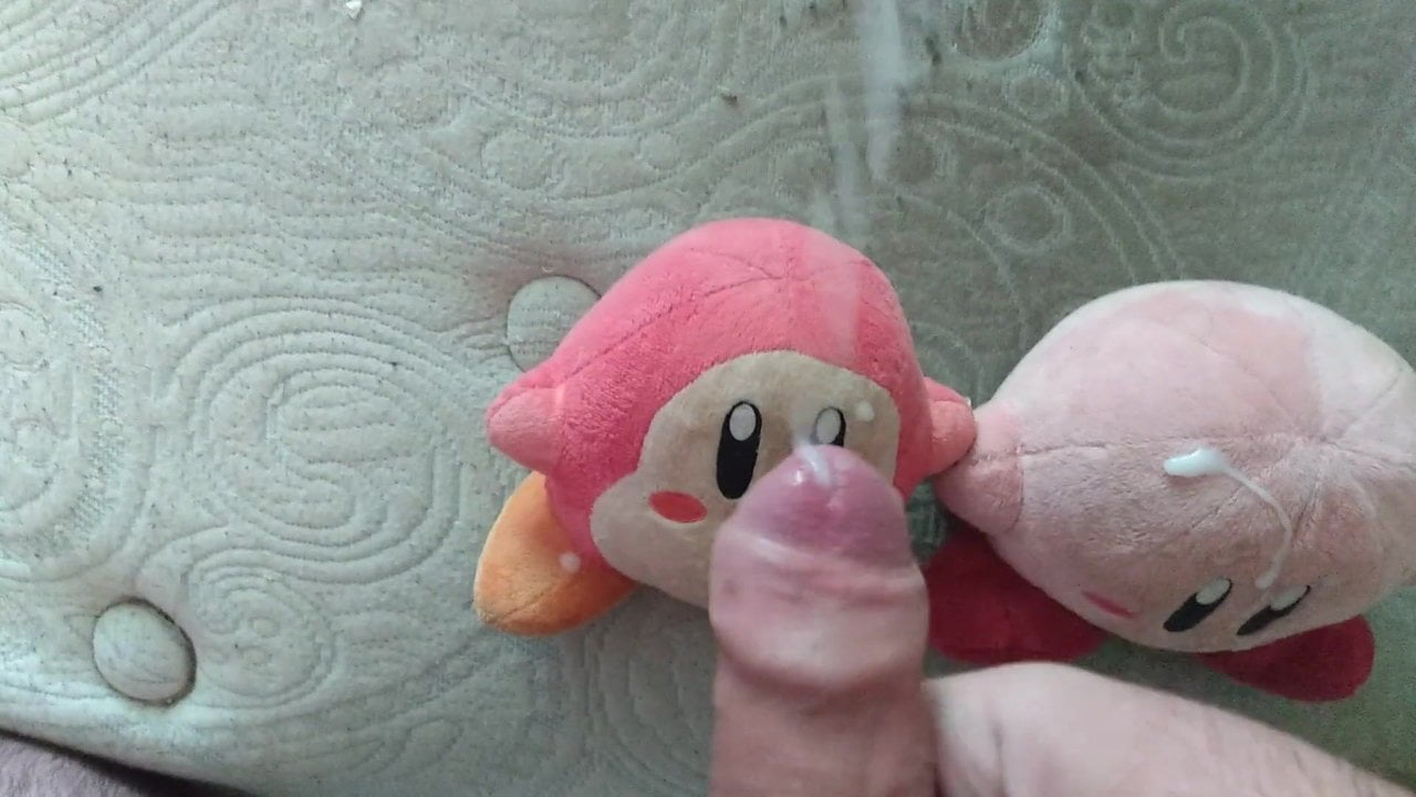 Cumming on Kirby & Waddle Dee plush - porn video  