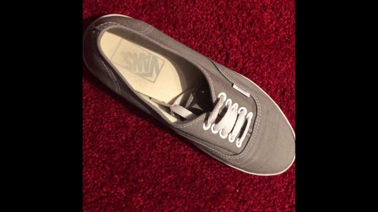 Cumming inside my Sisters gray Vans - porn video  