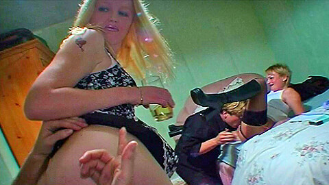 Blonde British slags at home - porn video  