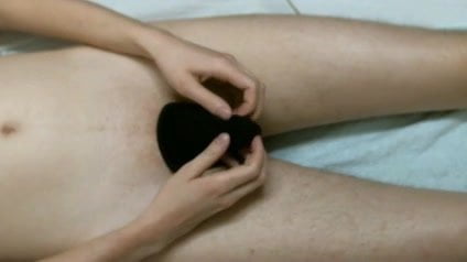 Filling my new Cstring men sexy panties with my cum - porn video  
