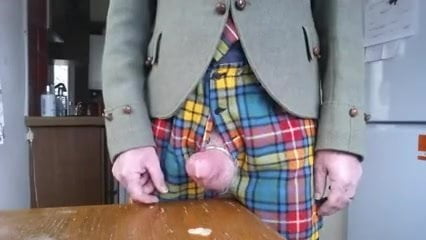 When step dads tartan kilt gets dirty with cum. - porn video  