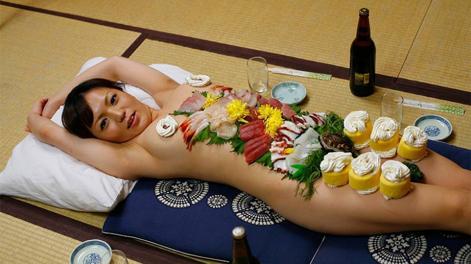 Japanese gal Asuka Ayanami is a food plate, uncensored - porn video  