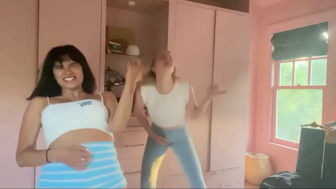 Diane Guerrero and hot blonde friend dancing - porn video  