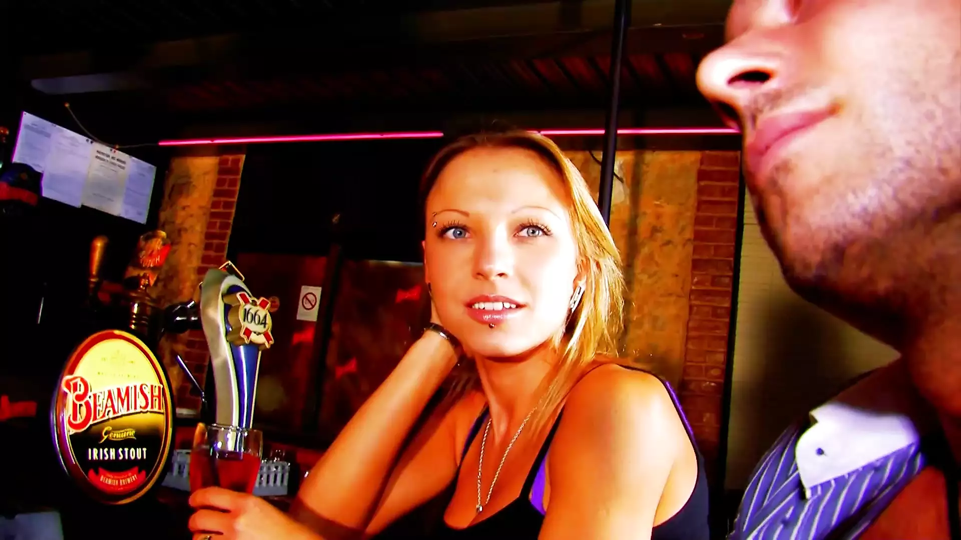 A hot German redhead gets her holes destroyed in the strip club - porn video  