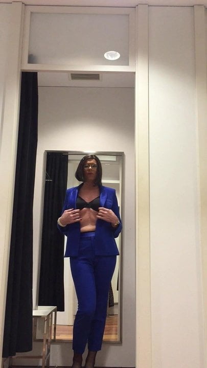 Blue pant suit - porn video  