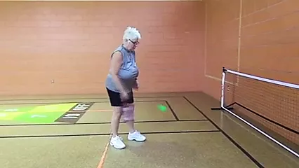 Braless Mature huge saggy Tits playing Pickleball - porn video  