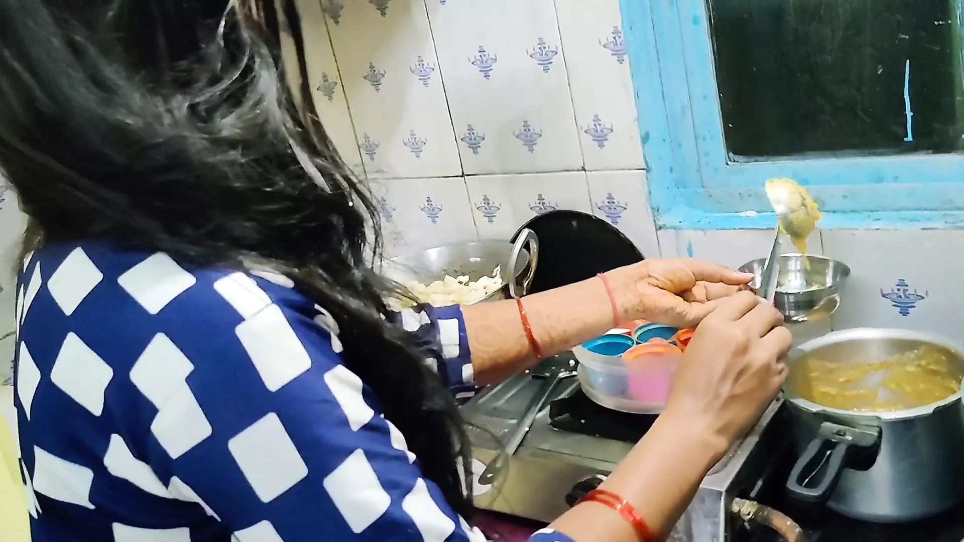 ⁣Indian bhabhi cooking in kitchen and fucking brother-in-law - porn video  