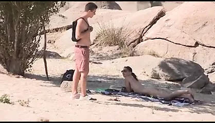 A stranger falls for Jotades big cock at the nudist beach - porn video  