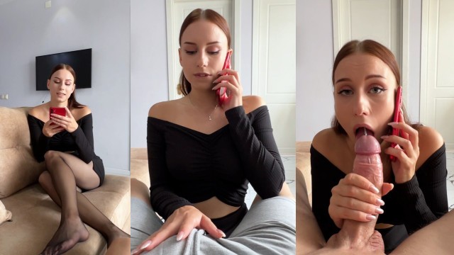 ⁣My boyfriend sent me to cheat! I told on the phone how I was fucked in the throat! - porn video  