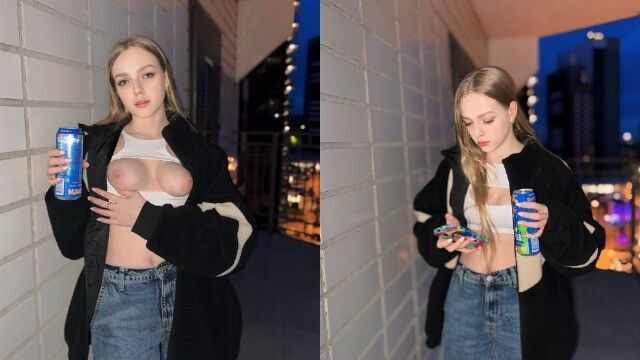 ⁣For an energy drink, I wont just show you my tits! - porn video  