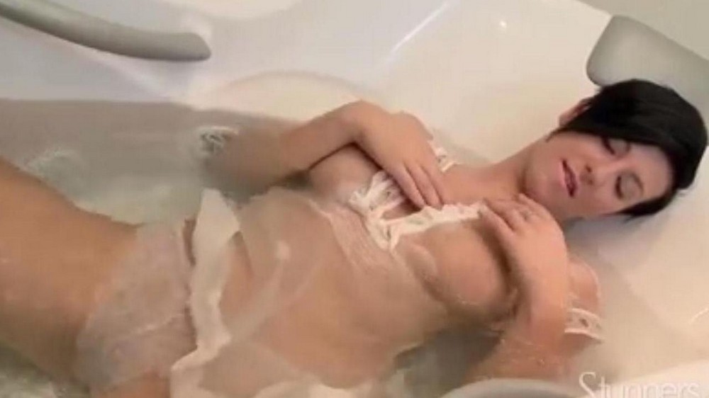 Lonely brunette masturbates in the shower - porn video  
