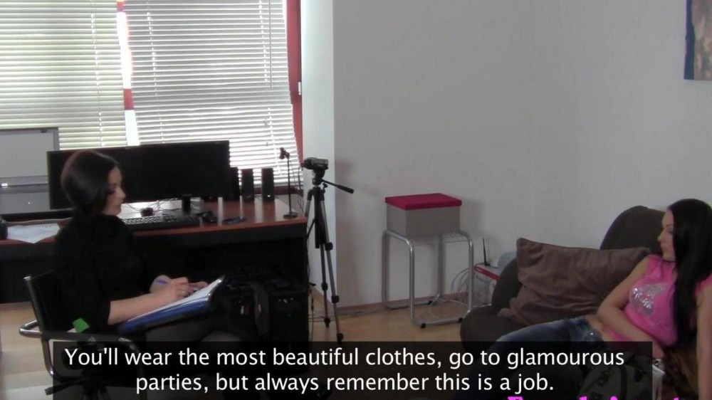 Lesbian sex with a vibrator at casting - porn video  