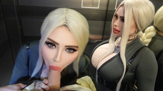 Elevators are made for quick blowjob - porn video  