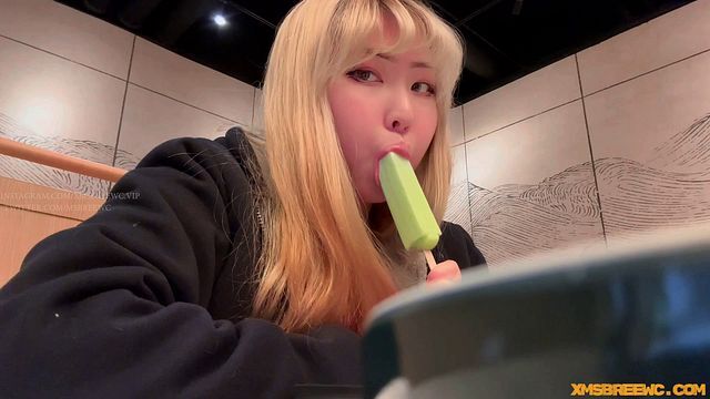 ⁣Your tongue licks the ice cream, and could my shaft do the same - porn video  