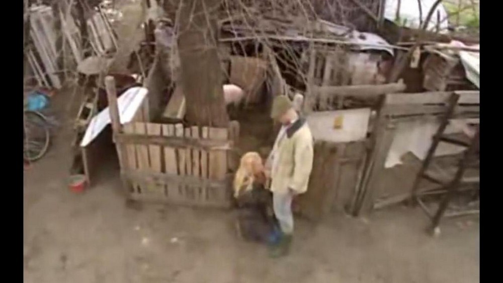 Sex with a Russian slut in the village - porn video  