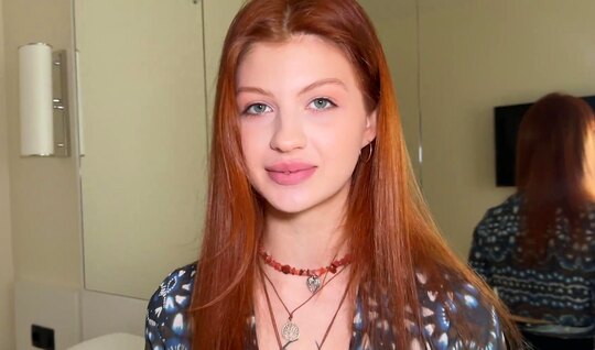 ⁣Red-haired Russian neighbor tried dick with pleasure 